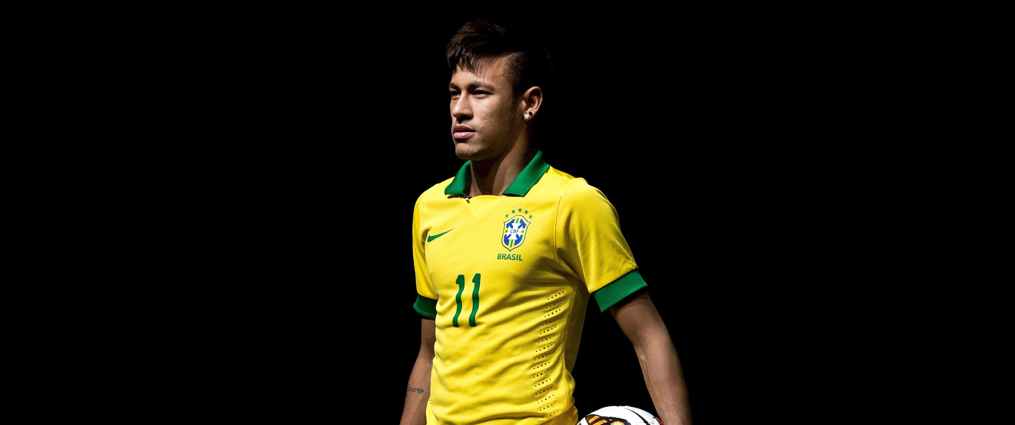 3440x1440 Neymar Jr Wallpaper 4K, Black background
