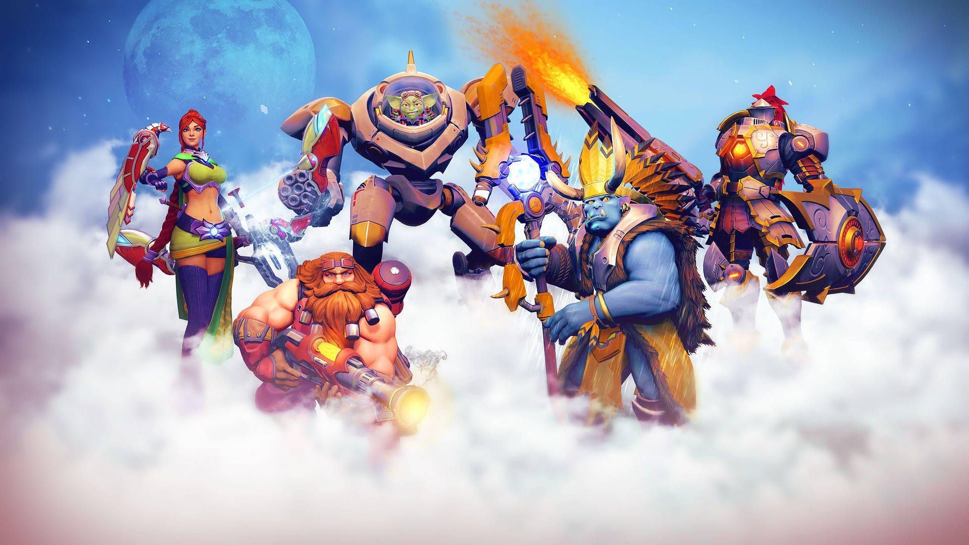 1920x1080 Download Video Game Paladins Champions Crew On Clouds Wallpaper