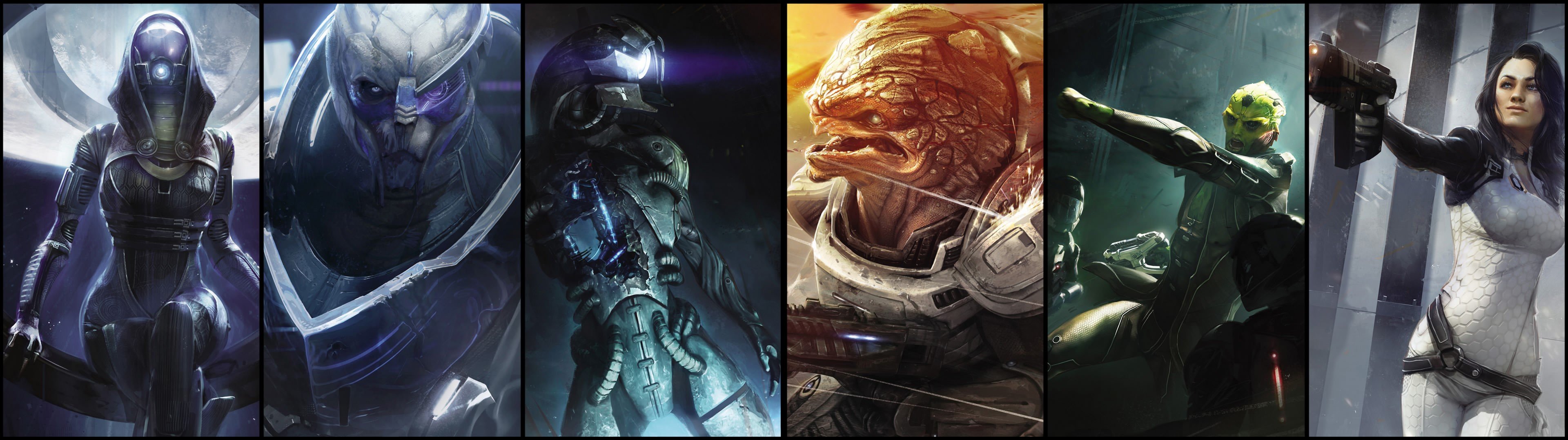 3840x1080 mass, Effect, Sci fi, Multi, Dual Wallpaper HD / Desktop and Mobile Background