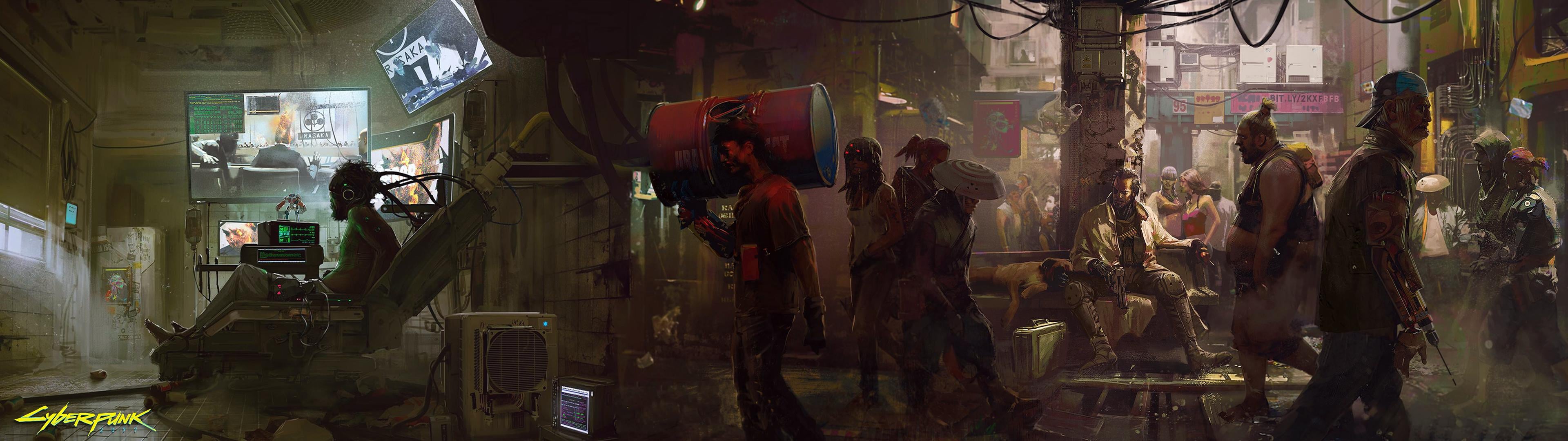 3840x1080 A Couple Dual Monitor Wallpaper I Made While Bored [3840x1080]. None Of The Artwork Is Mine I Only Combined Them