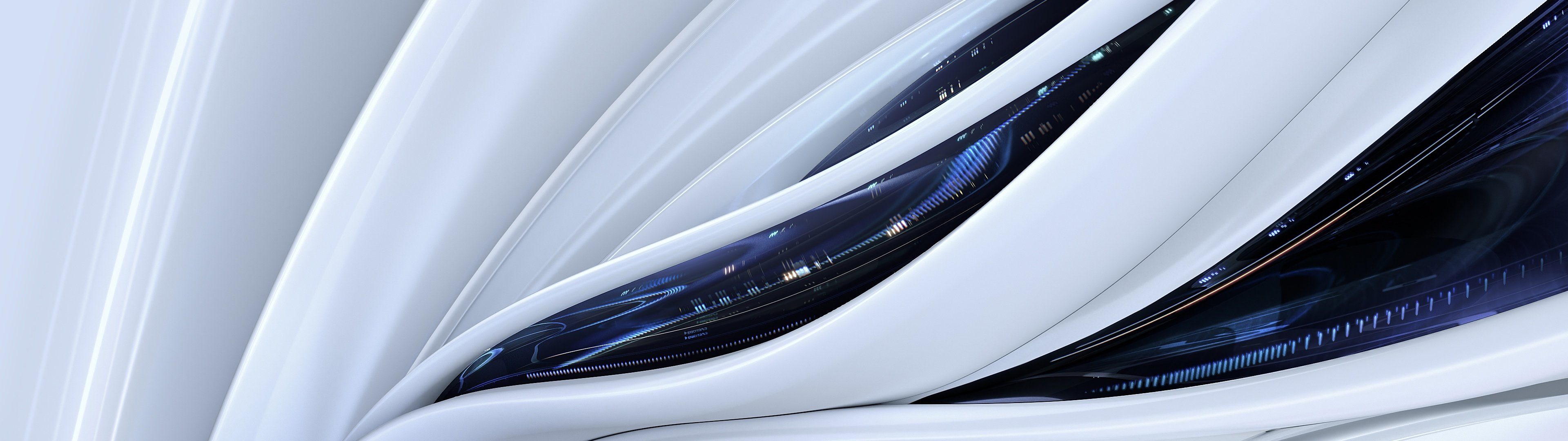 3840x1080 Illuminated Wallpaper 4K, White background, Luxury