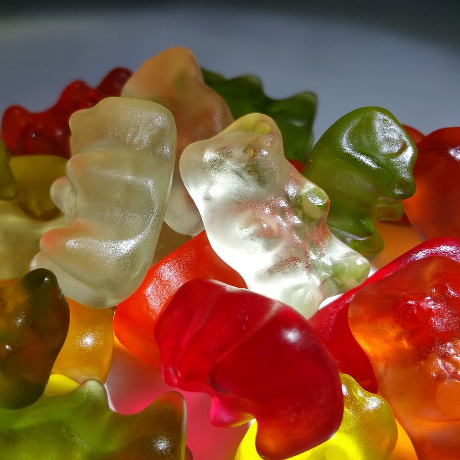 910x910 HD wallpaper: gummibärchen, gummi bears, fruit jelly, haribo, background image