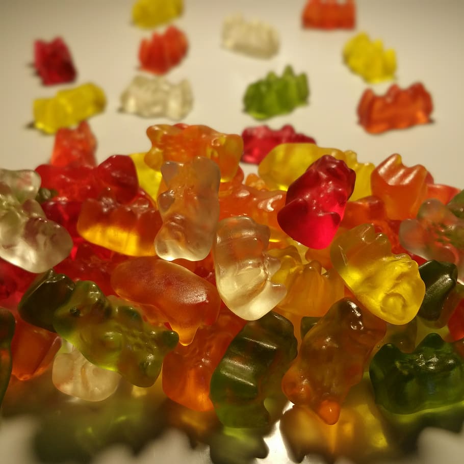 910x910 HD wallpaper: gummibärchen, gummi bears, fruit jelly, haribo, food and drink