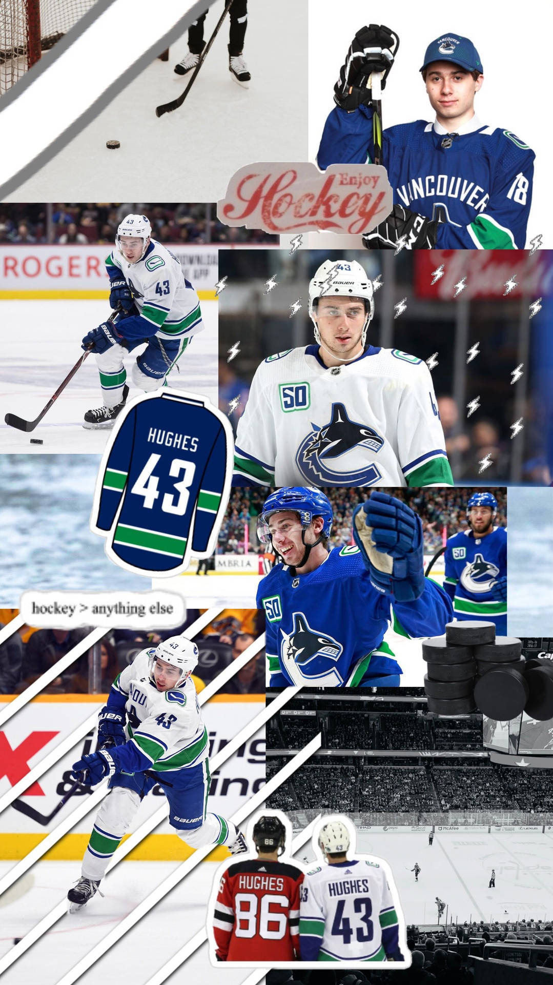 1079x1920 Download Quinn Hughes and Jack Hughes, Talented Brothers in Hockey Wallpaper