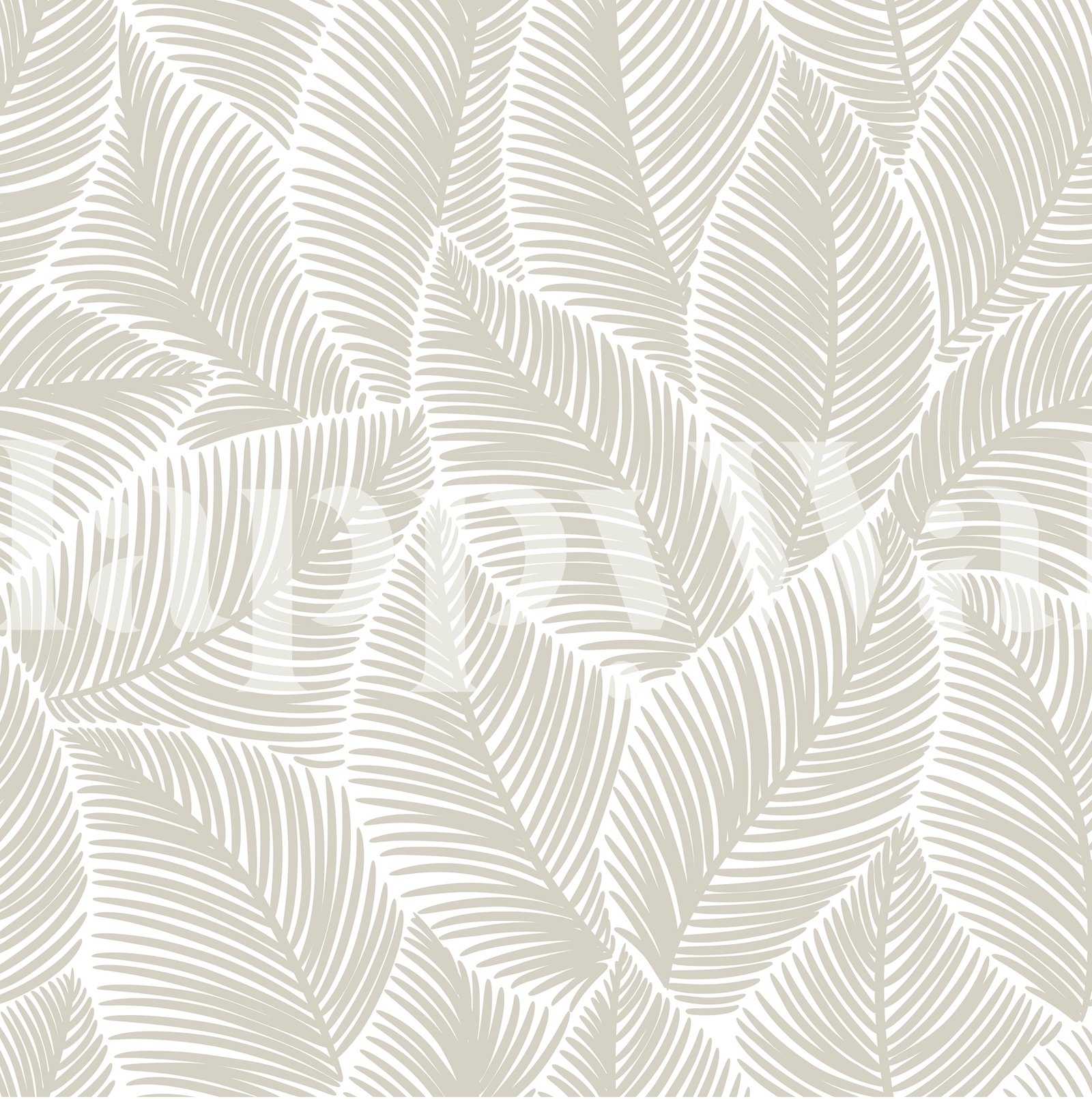 1600x1611 Beige Leaf Pattern Wallpaper for Living Room
