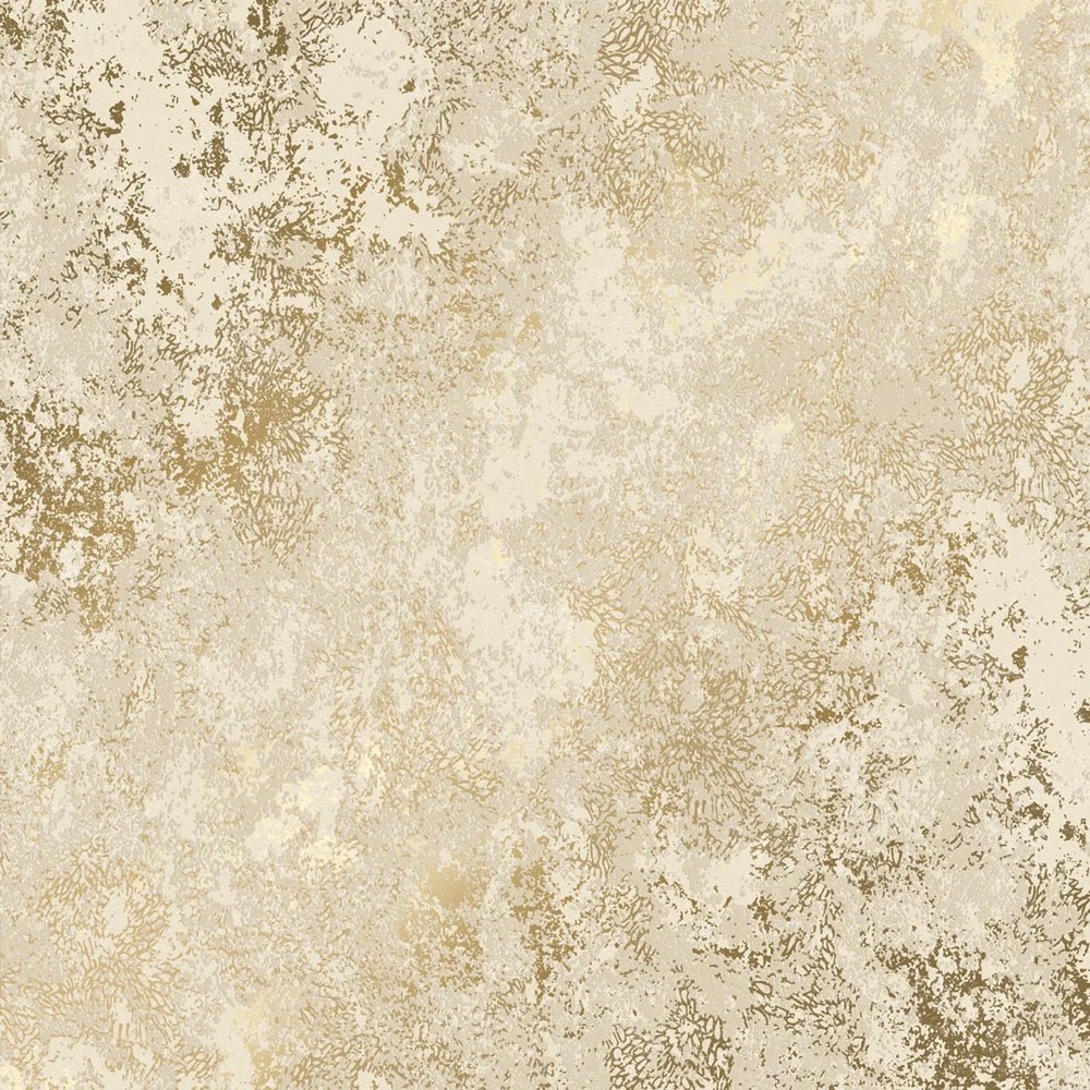 1000x1000 Turin industrial Wallpaper in Cream and Gold