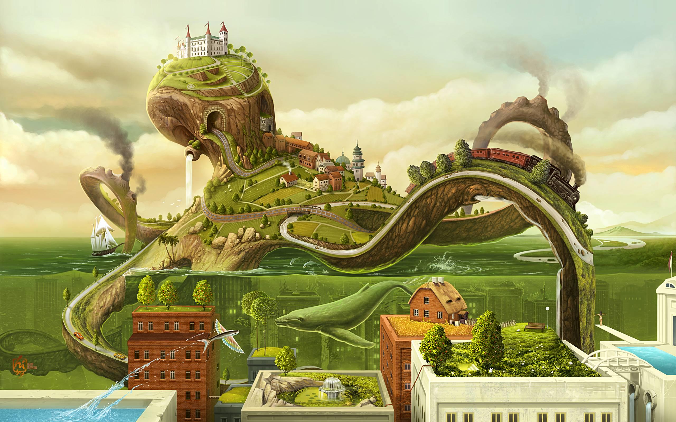 2560x1600 Pop Surrealism Octopus