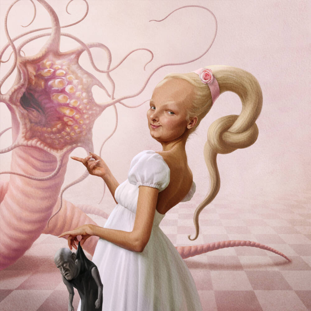 1000x1000 Beauty and the Beast by Juliana Kolesova, dark Digital Art, direct from the artist