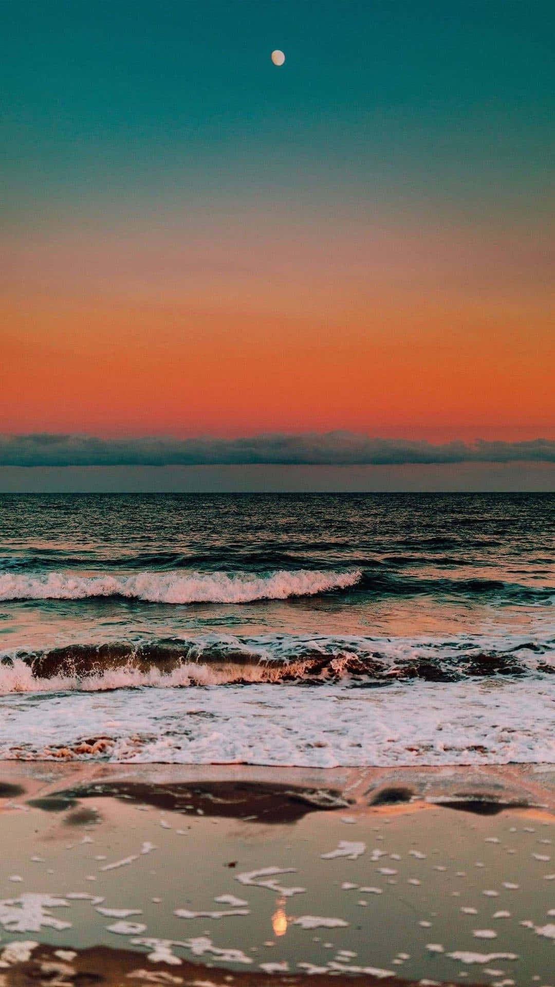 1080x1920 Download Moonlit_ Sea_ Sunset_ Glow Wallpaper