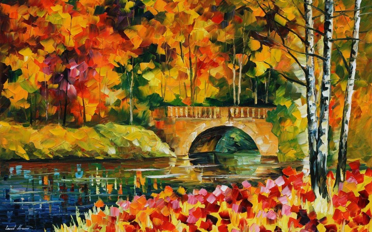1280x800 Excellent Autumn Scenery Wallpaper Bridge Knife