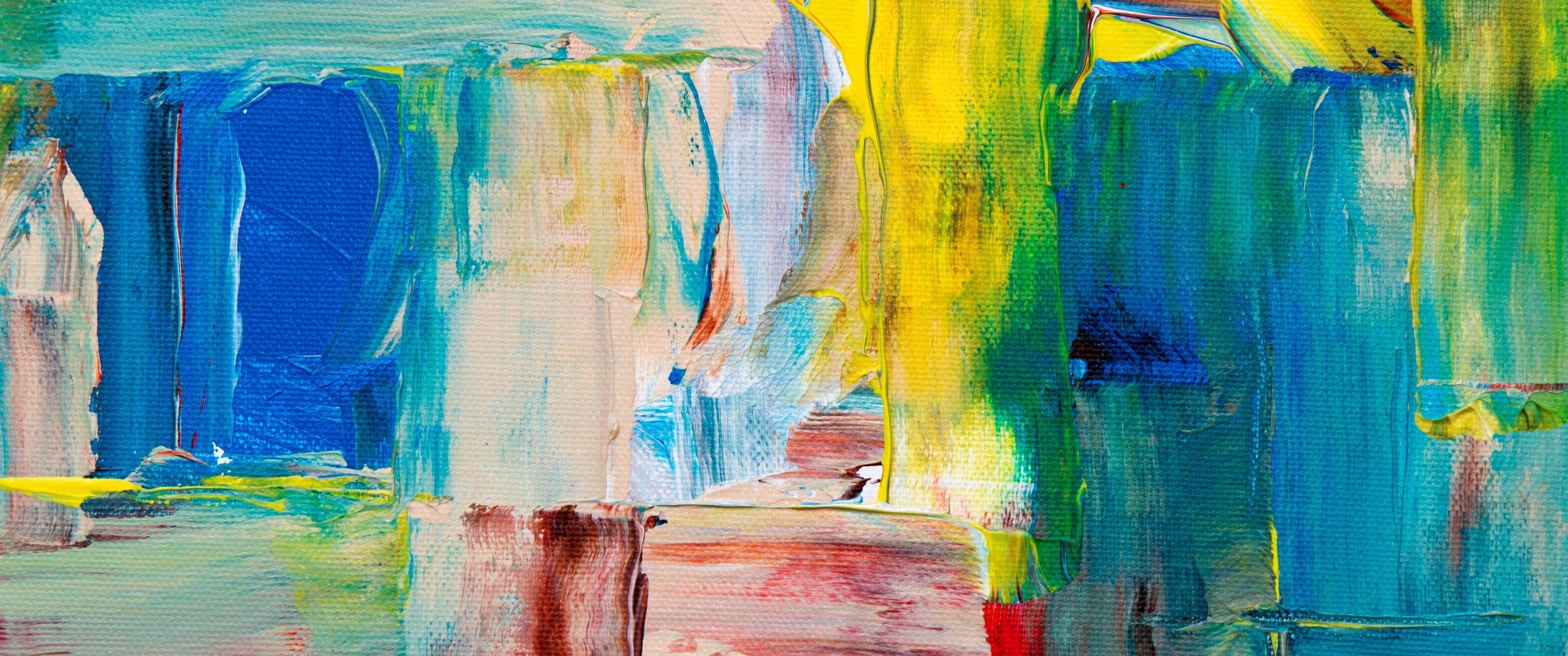 3440x1440 Download 3440x1440 Canvas Painting, Stain Wallpaper