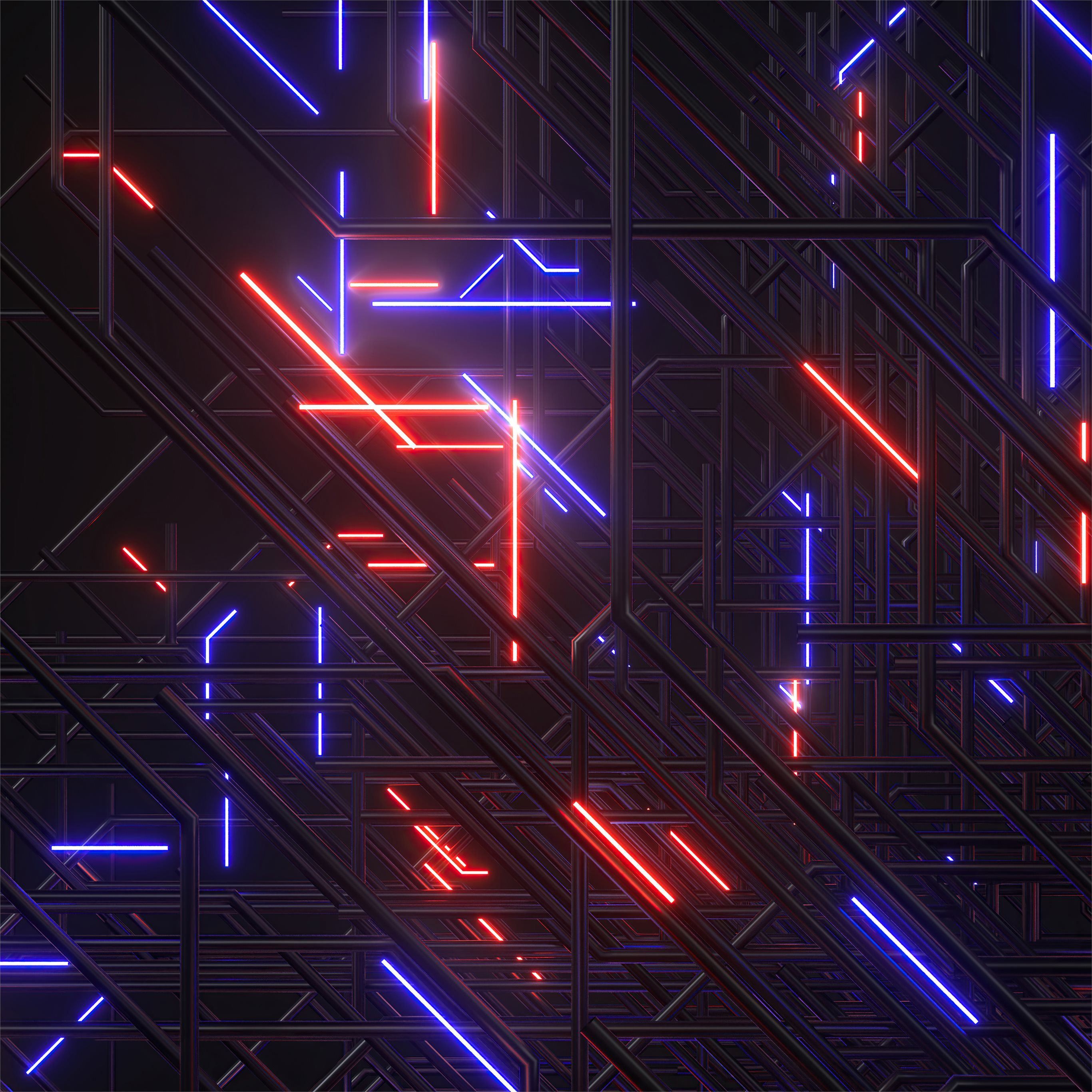 2732x2732 abstract neon light 8k iPad Pro Wallpaper Free Download