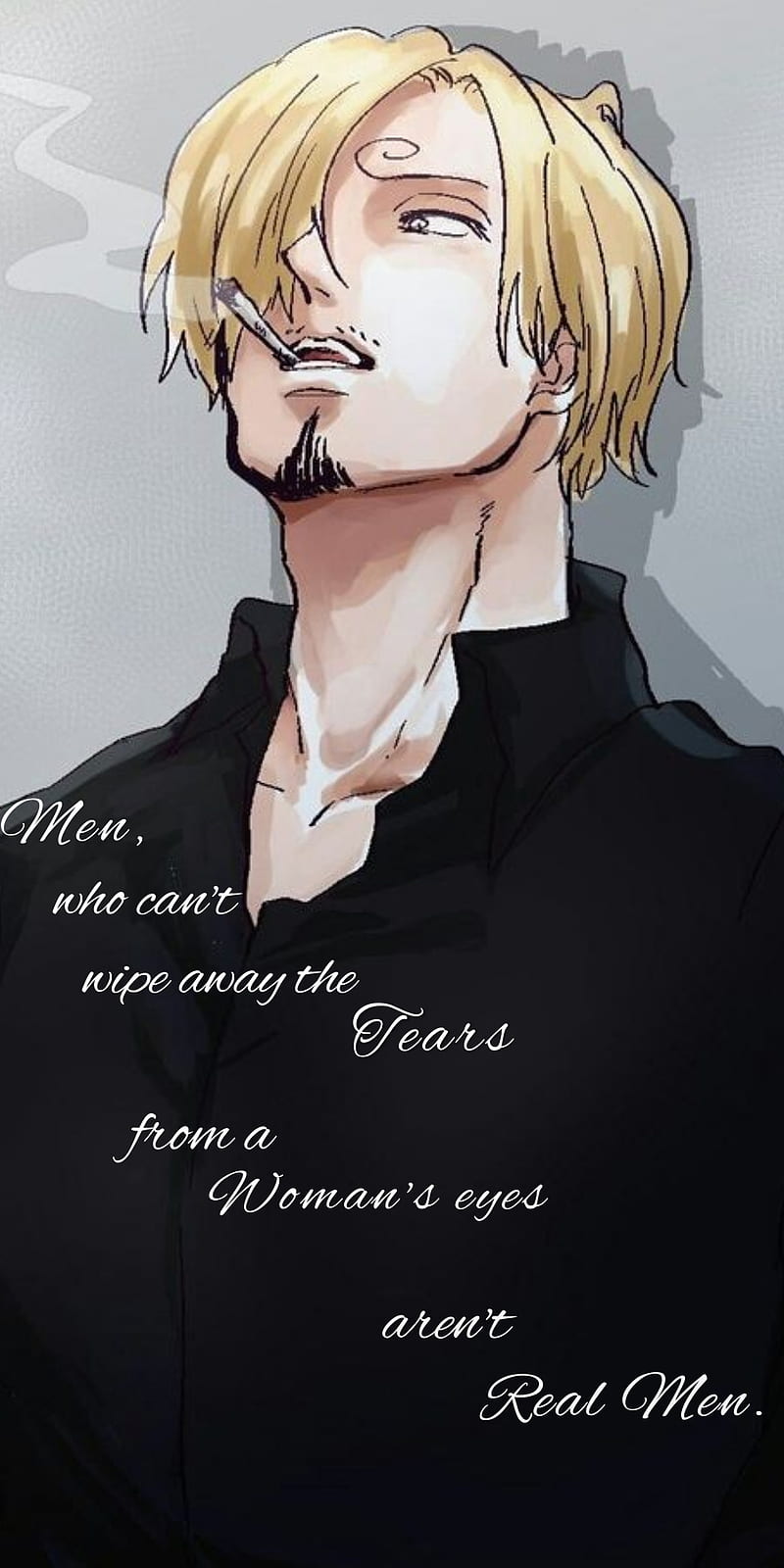 800x1600 Sanji, black, love, one piece, quote, real man, tears, woman, HD phone wallpaper