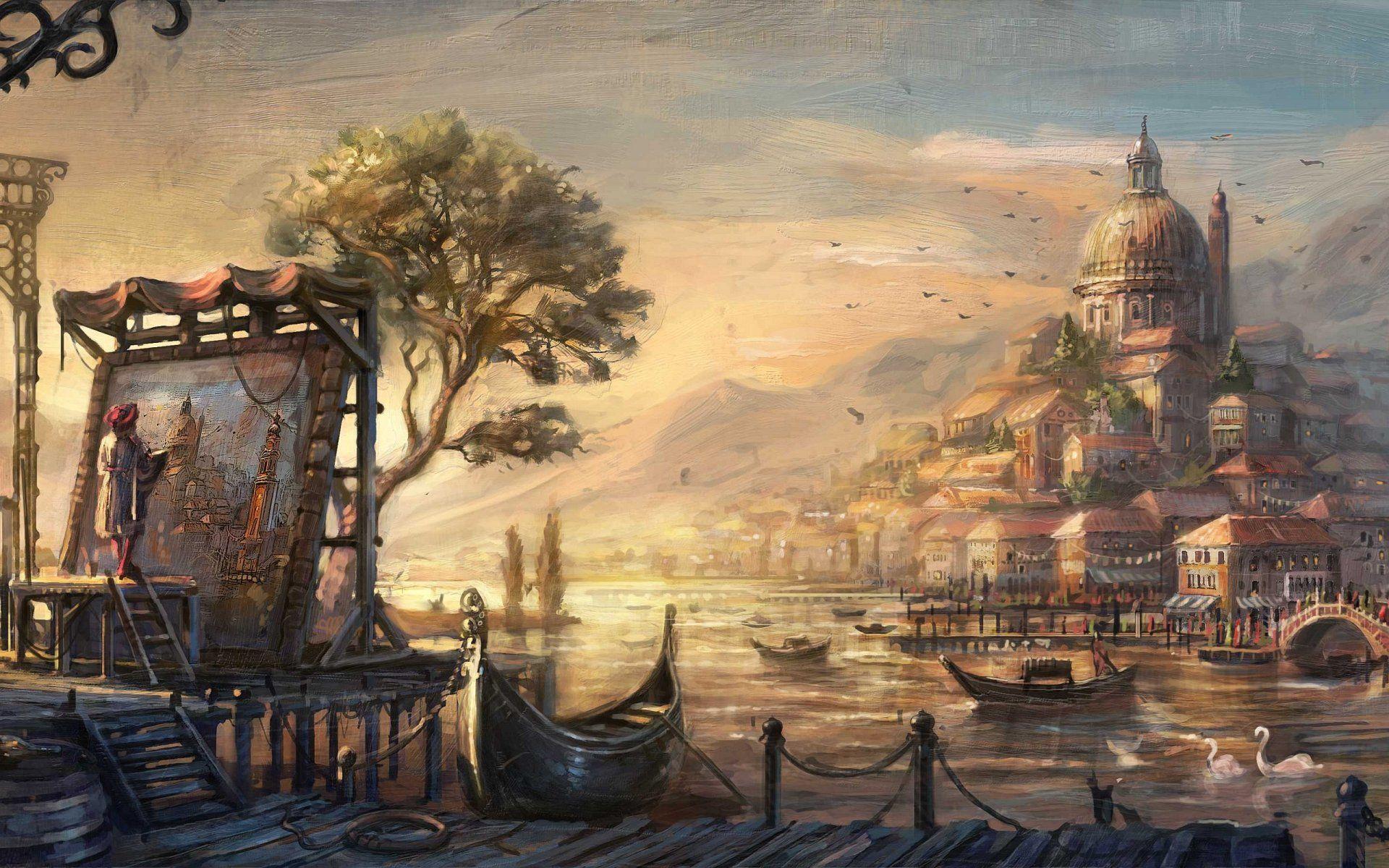 1920x1200 Free download Theme famous painting artist painter brush oil
