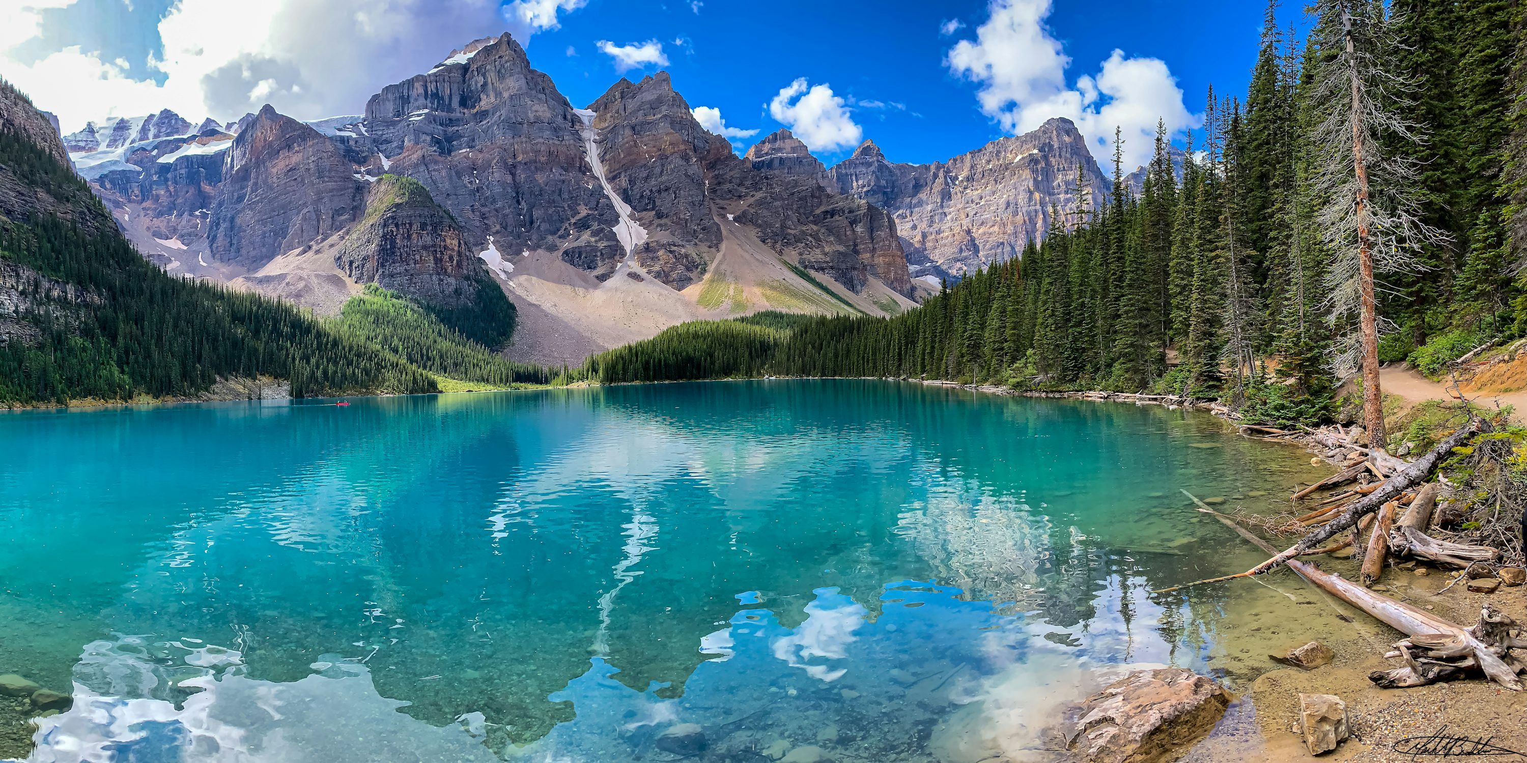 3000x1500 Alpine Lake Wallpaper
