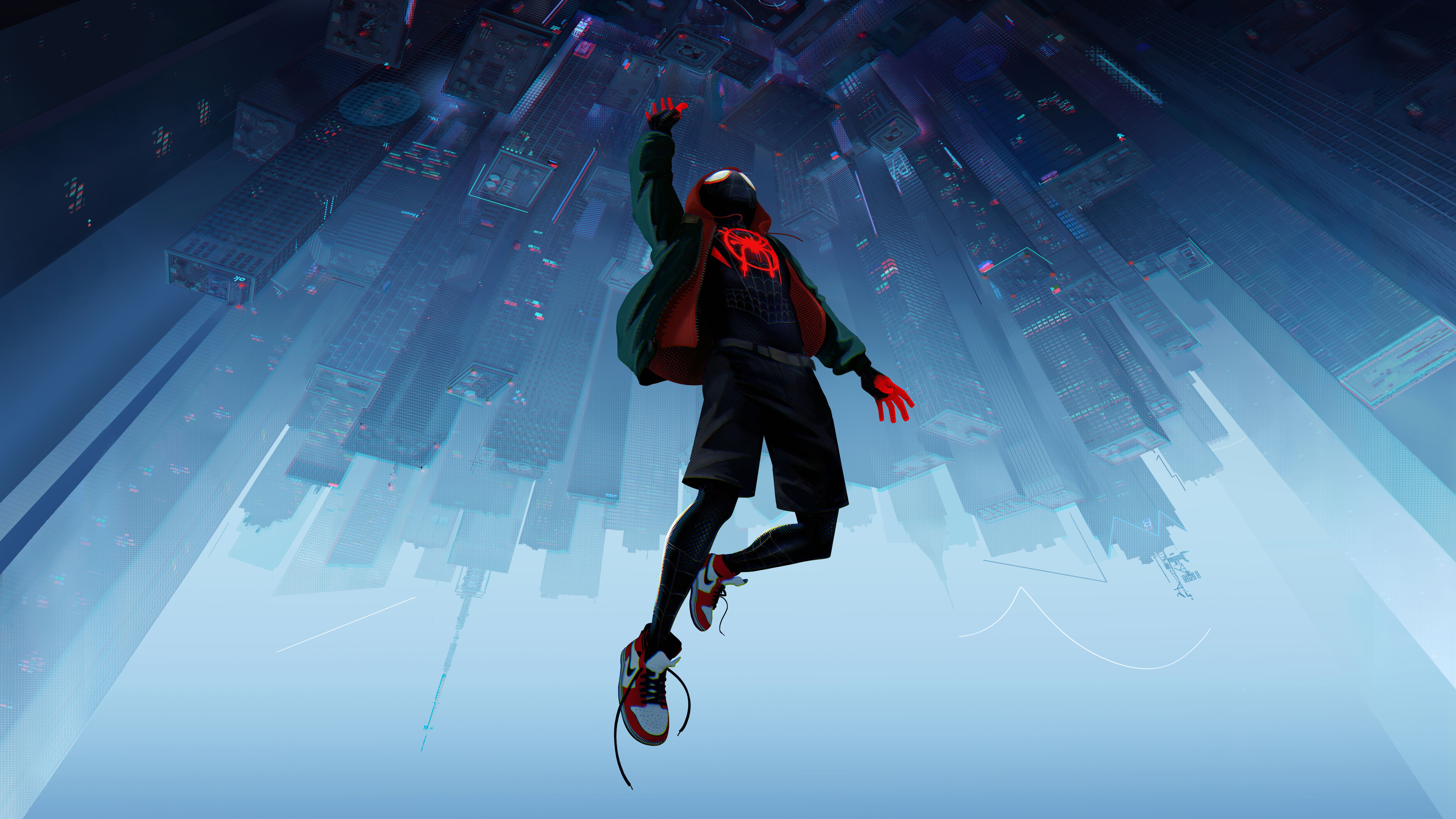 7680x4320 Miles Morales Spider Man 4K 8K HD Spider Man Into The Spider Verse Wallpaper