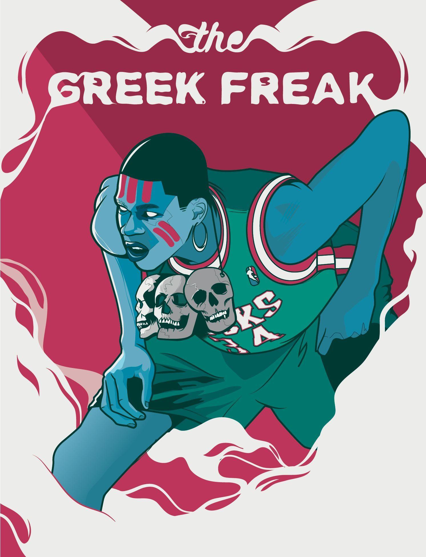 1493x1950 A Tribute To The Nba Player the Greek Freak Freak Art