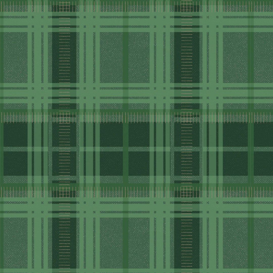 1080x1080 Forest Green Nostalgic Plaid Peel & Stick Wallpaper