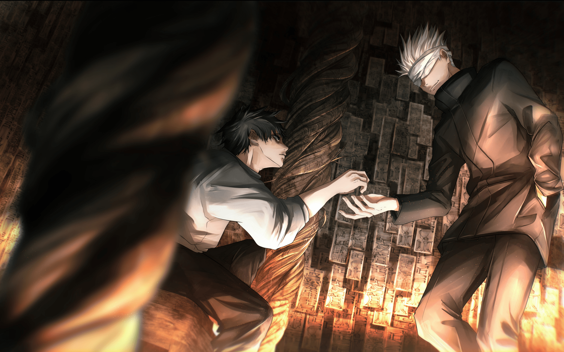 1920x1199 Jujutsu Kaisen 4K: Yuta Okkotsu & Satoru Gojo Epic Encounter Wallpaper by 光鶴x4115