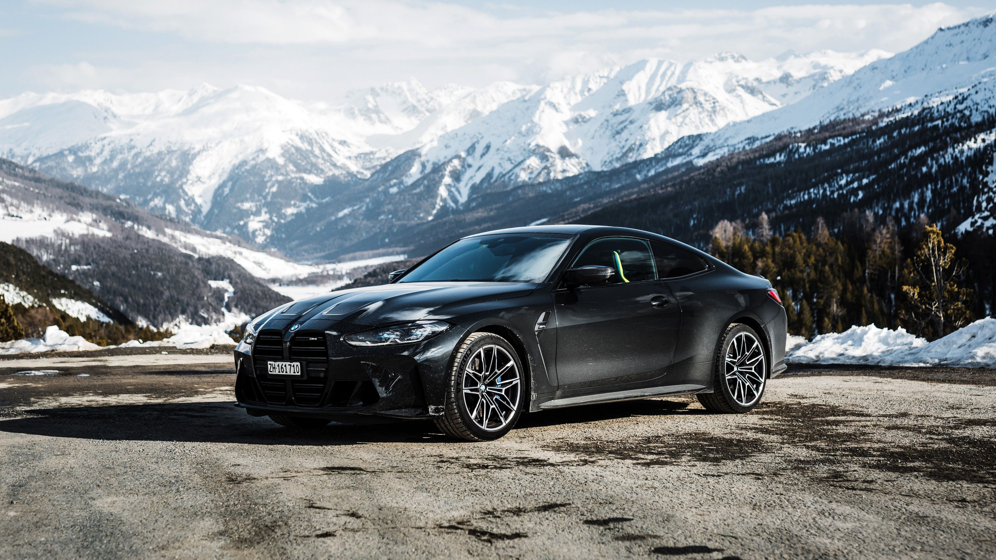 3840x2160 BMW M4 Black Car Grand Tourer 4K 5K HD Cars Wallpaper