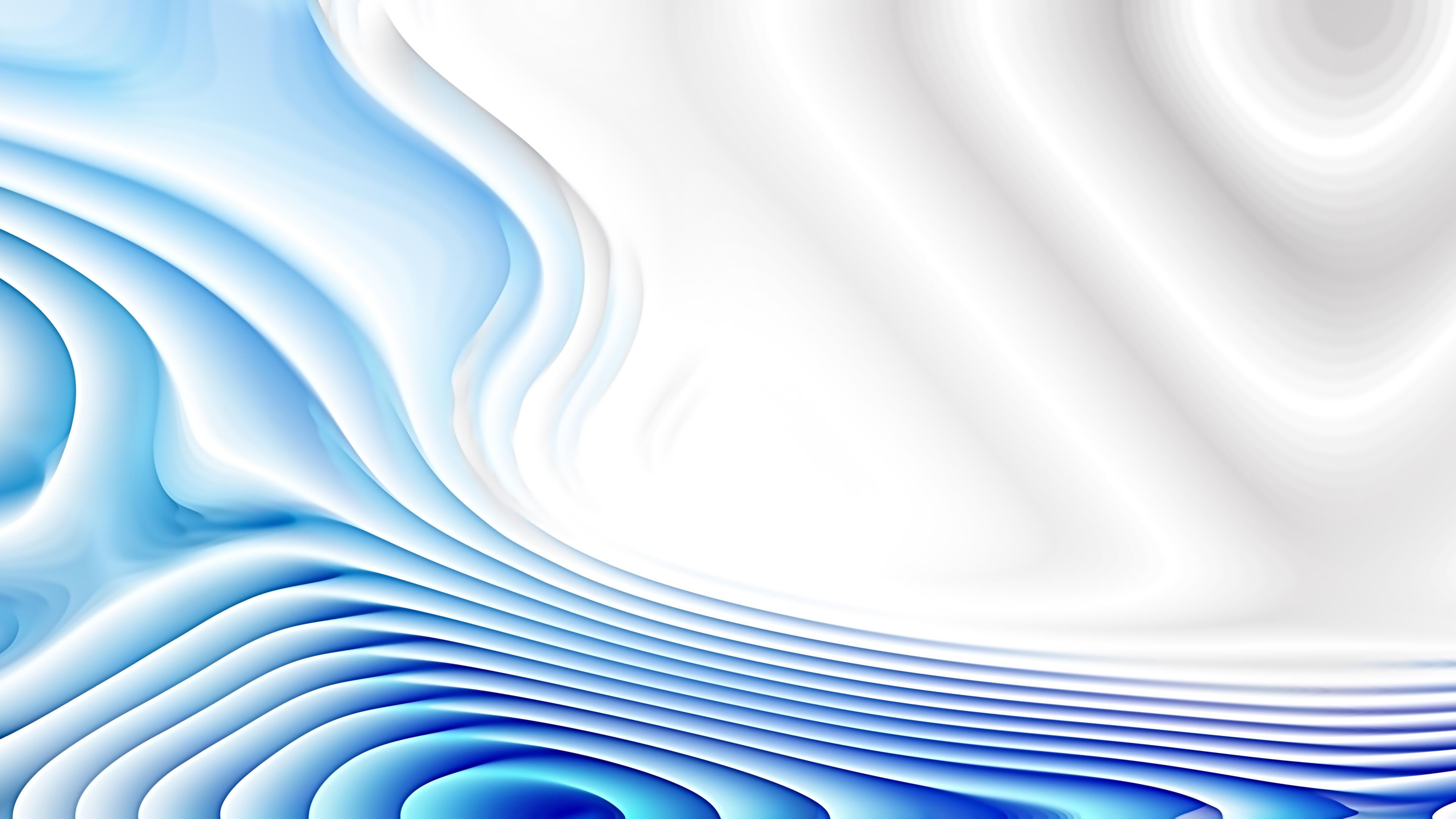 3840x2160 Free Download Blue and White Abstract Wave Design