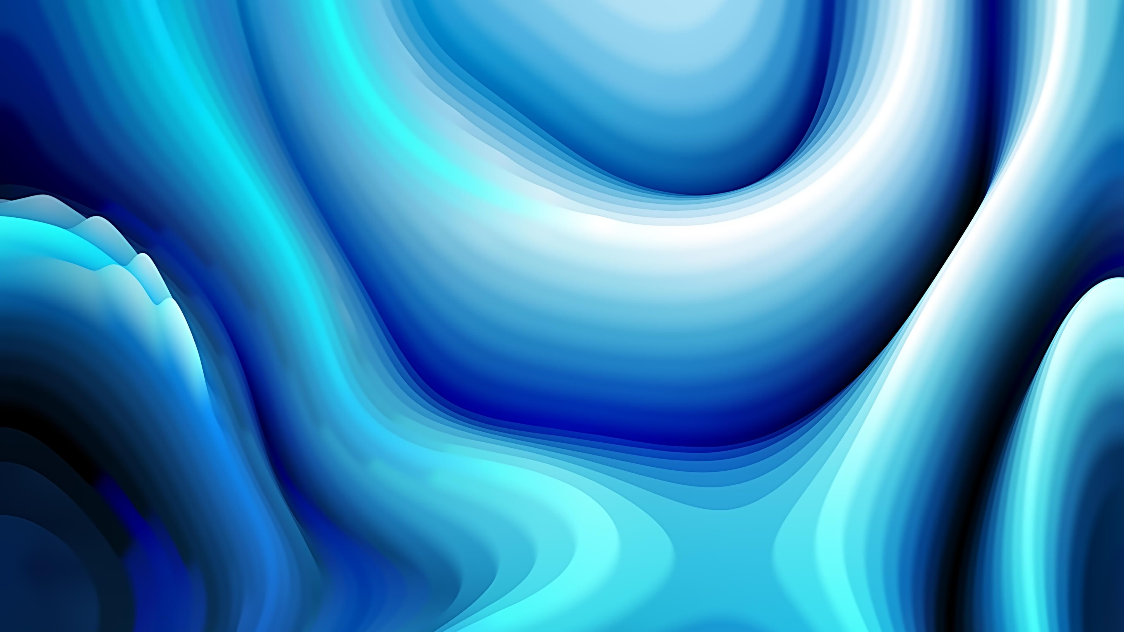 3840x2160 Free Download Abstract Blue Wave Background