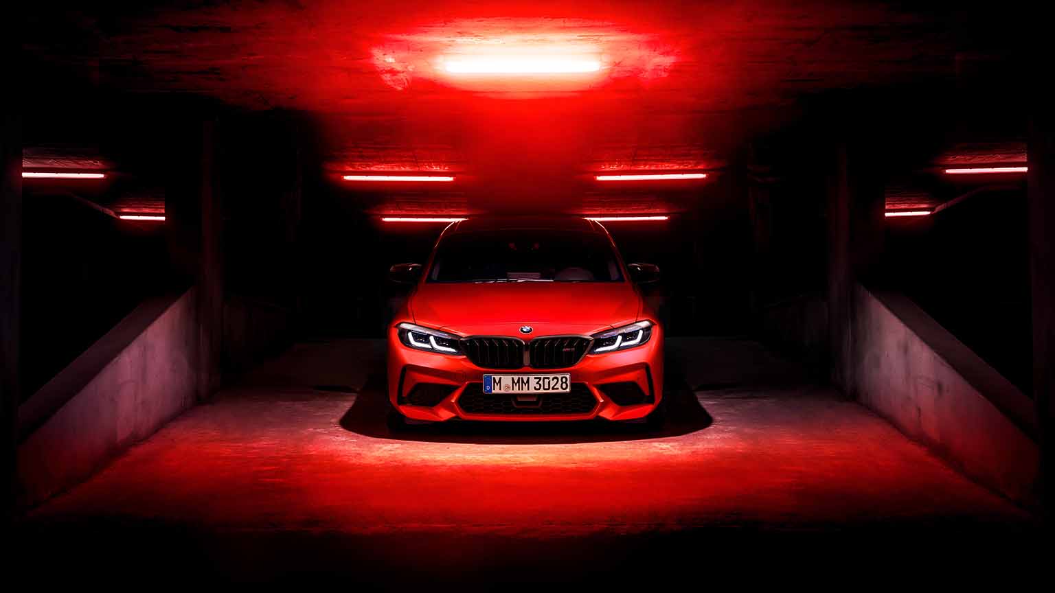 1536x864 Free BMW M2 G87 Red Neon 4K Desktop Wallpaper