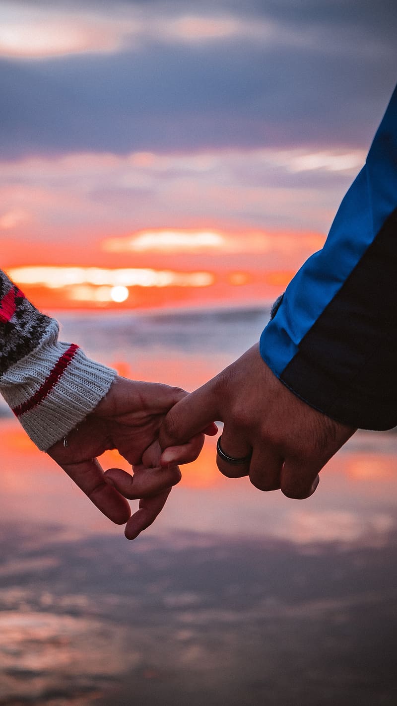 800x1422 Lovers Girl And Boy, Holding Fingers, love, care, HD phone wallpaper