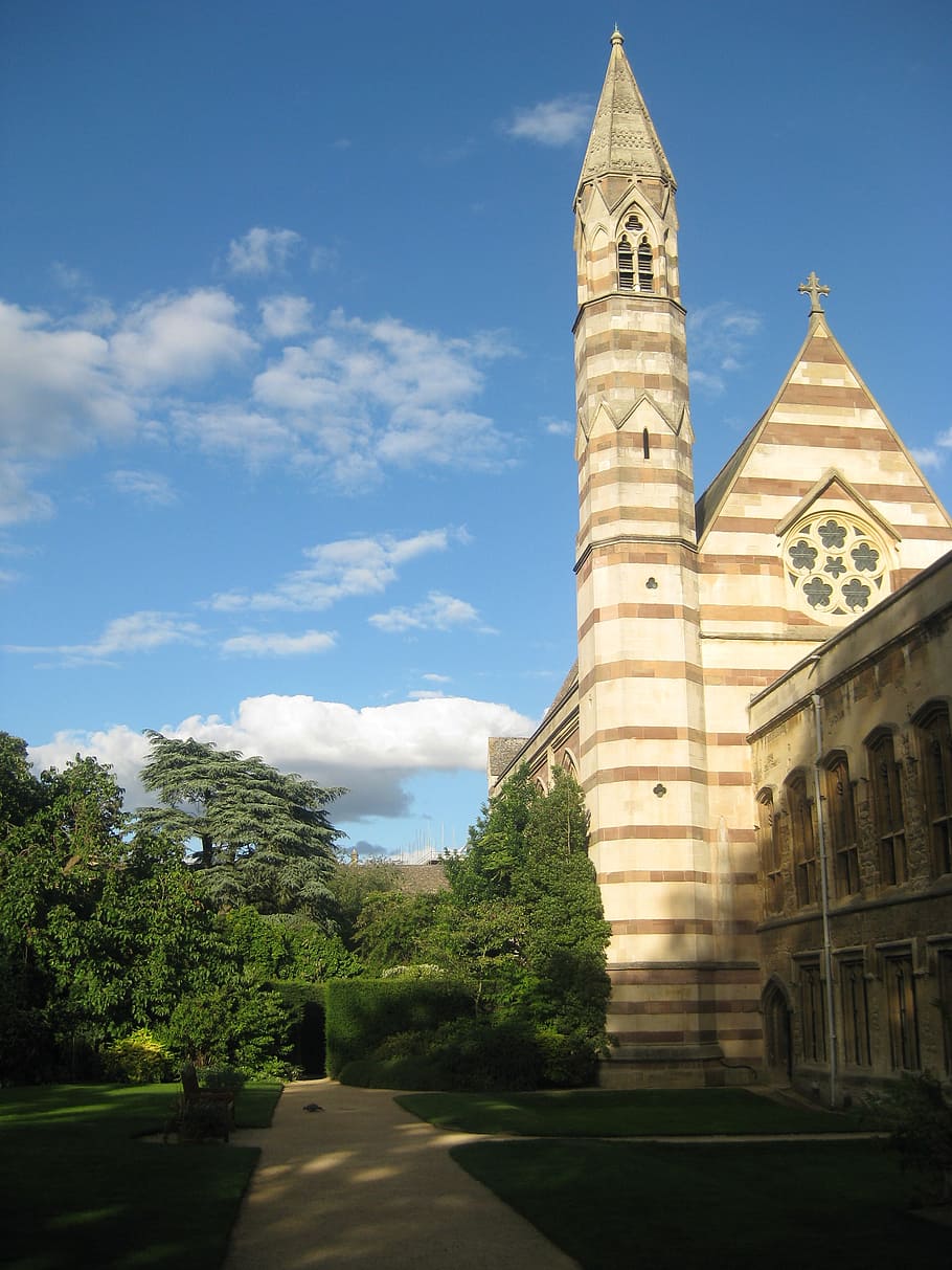 910x1213 HD wallpaper: oxford, england, tower, striped, nice, spectacular, old, built structure