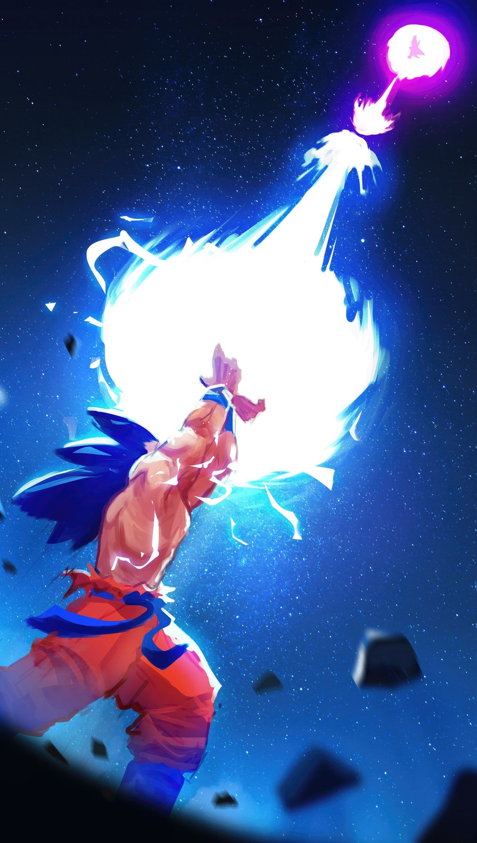 1630x2880 Goku vs Vegeta Illustration Anime Wallpaper 5k for iPhone and Mobile Phone