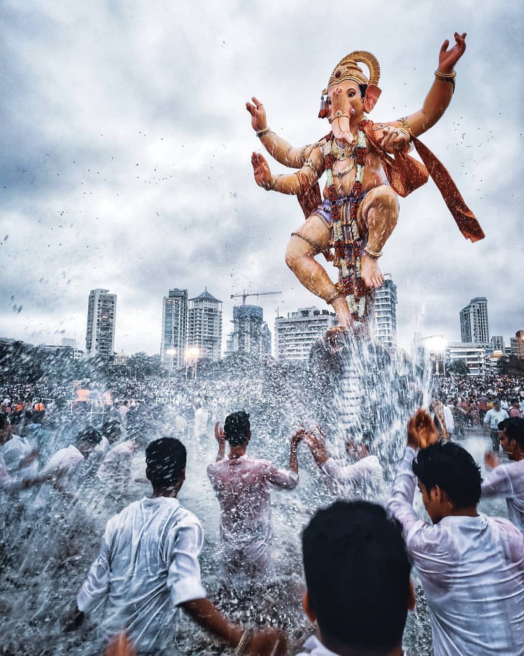 1080x1350 Ganpati Visarjan Wallpaper