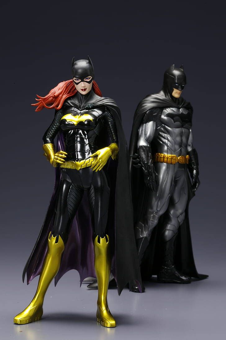728x1092 Download Figures Of Batgirl And Batman Arkham Knight iPhone Wallpaper