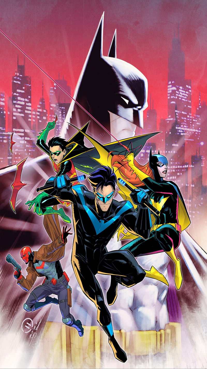 800x1422 Batman, arkham asylum, bat girl, bruce wayne, dc comic, gotham city, nightwing, HD phone wallpaper