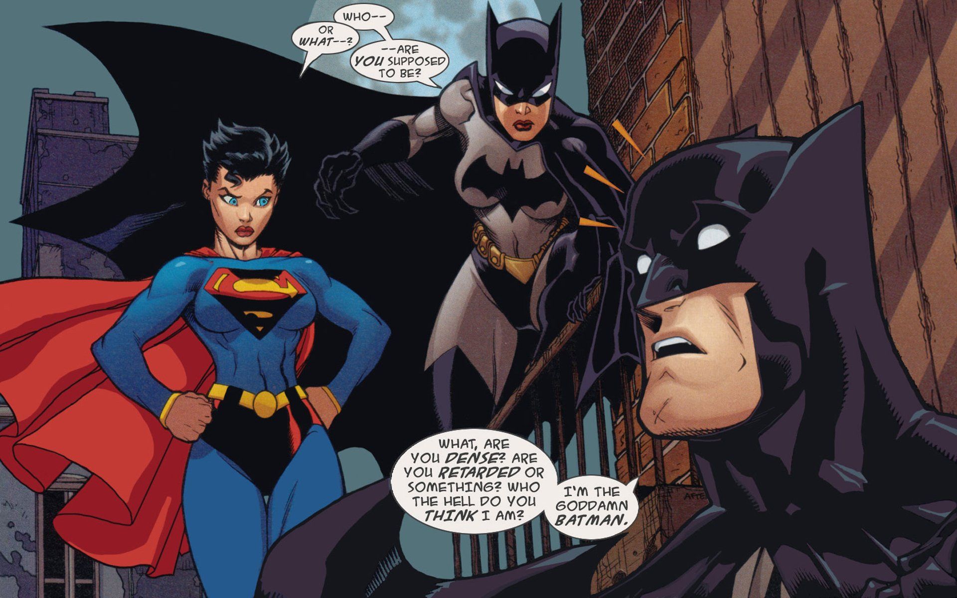 1920x1200 HD Wallpaper: Batgirl and Supergirl Unite with Batman