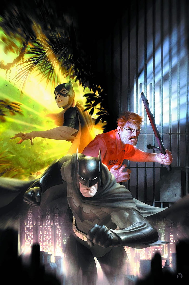 728x1097 HD wallpaper: Batman and Batgirl poster, Batman Eternal, adult, men, males