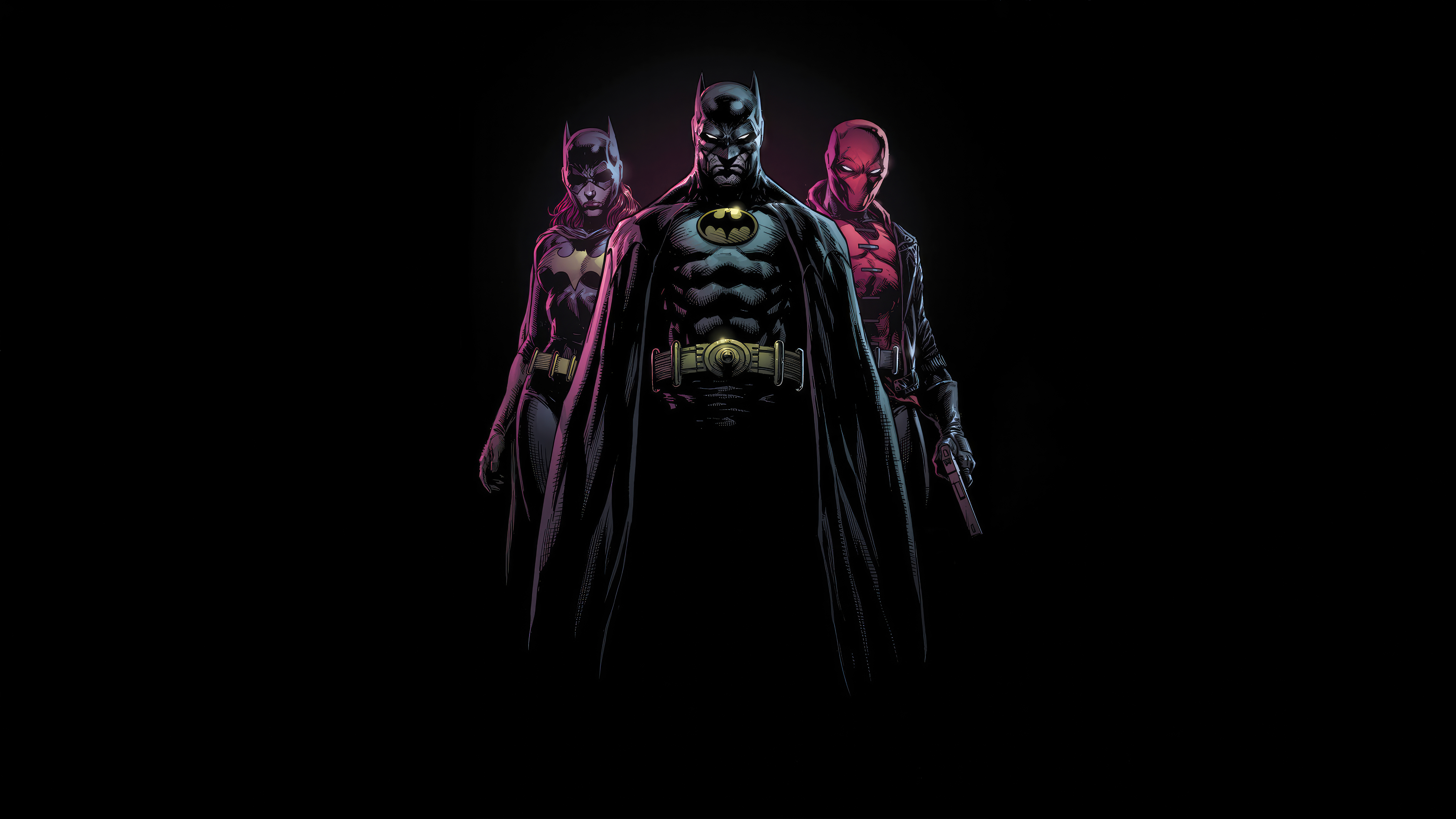 7680x4320 8K Batman and Batgirl with Red Hood Wallpaper, HD Superheroes 4K Wallpaper, Image and Background