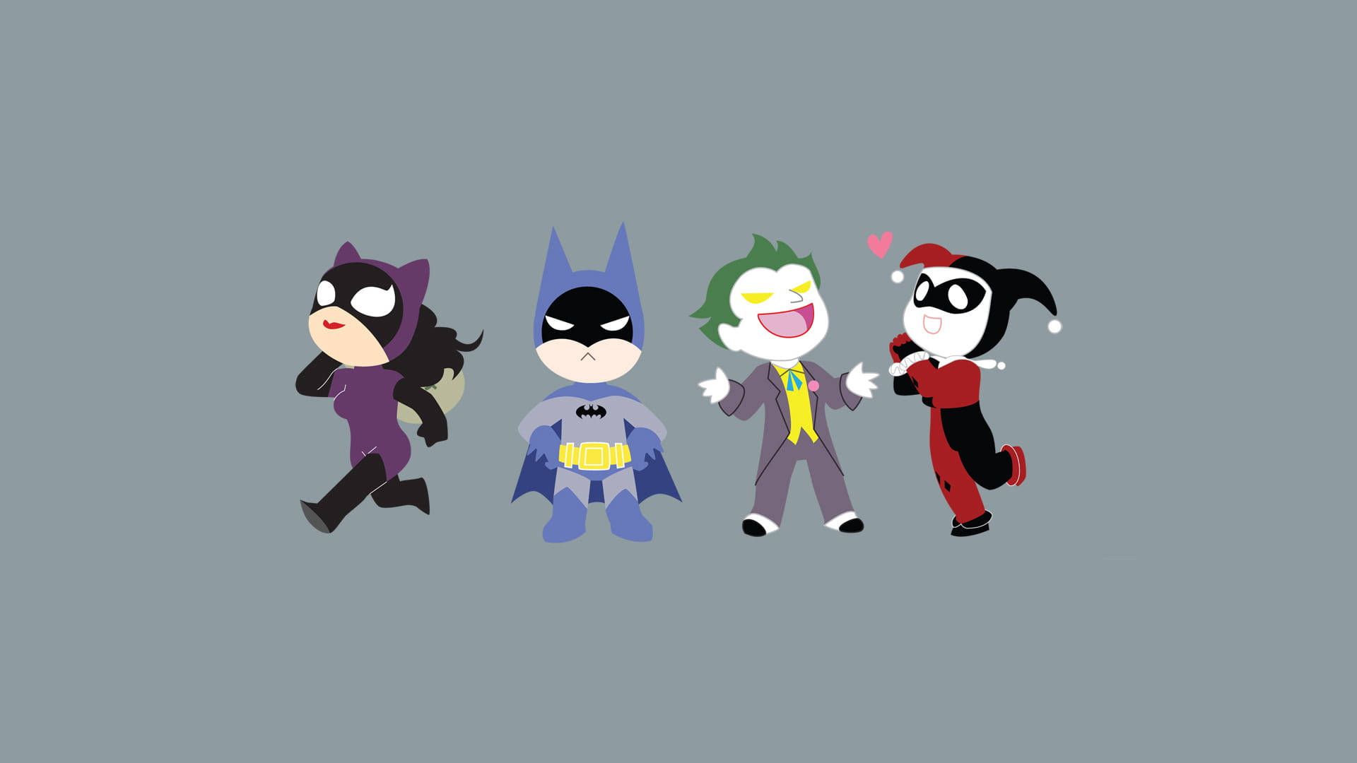 1920x1080 Download Joker And Harley Quinn With Batman And Batgirl Wallpaper