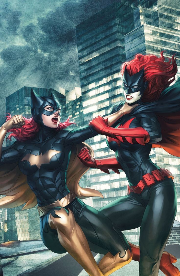 736x1129 two DC female characters wallpaper #Batgirl DC Comics #Batwoman #superheroines P #wallpaper #hdwallpaper #desktop