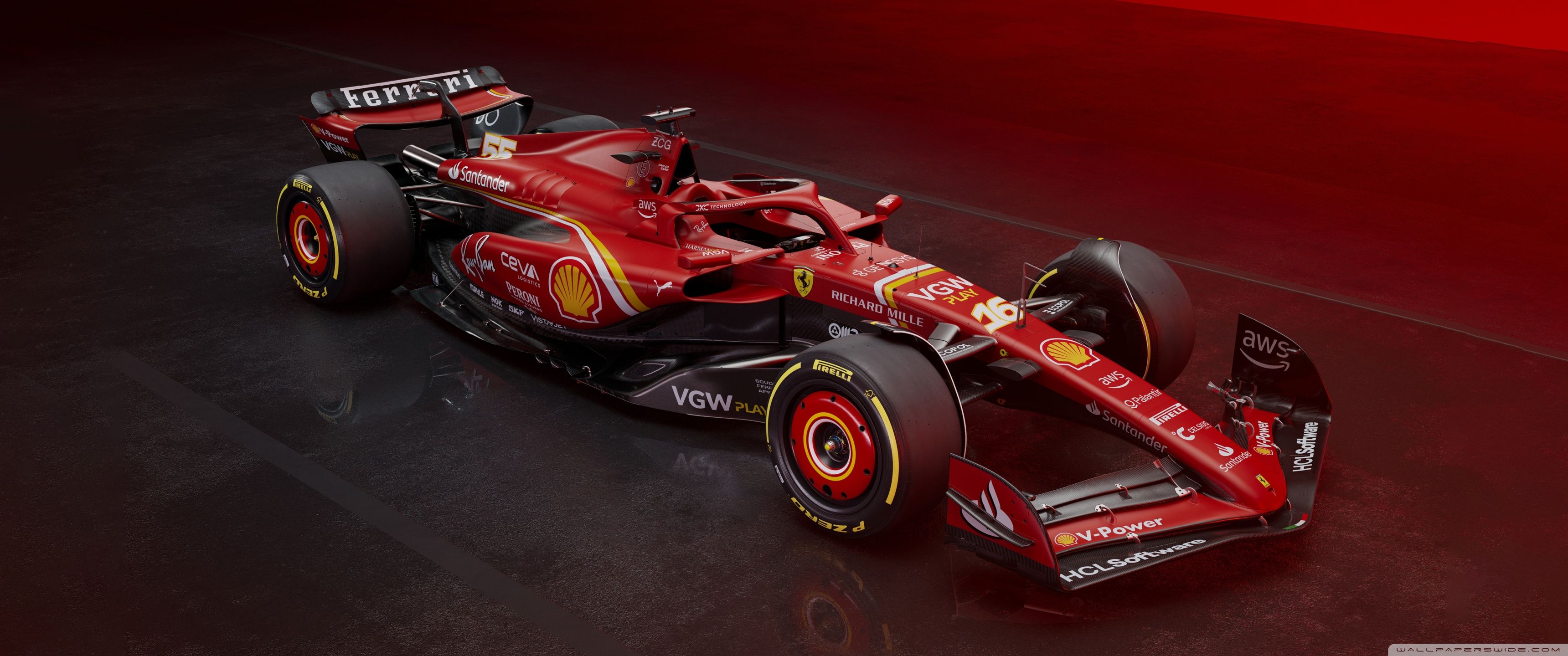 3440x1440 Red Ferrari SF 24 2024 Formula One Car 4K UHD Wallpaper For UltraHD Desktop And TV : Widescreen And UltraWide Display : Dual Monitor : Smartphone And Tablet Devices