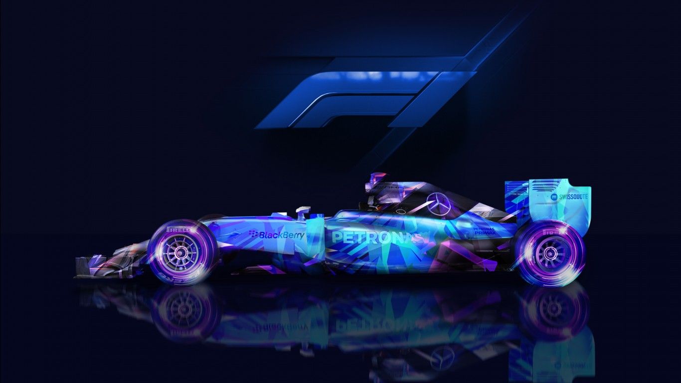 1366x768 Mercedes F1 W05 Formula One racing car Wallpaper