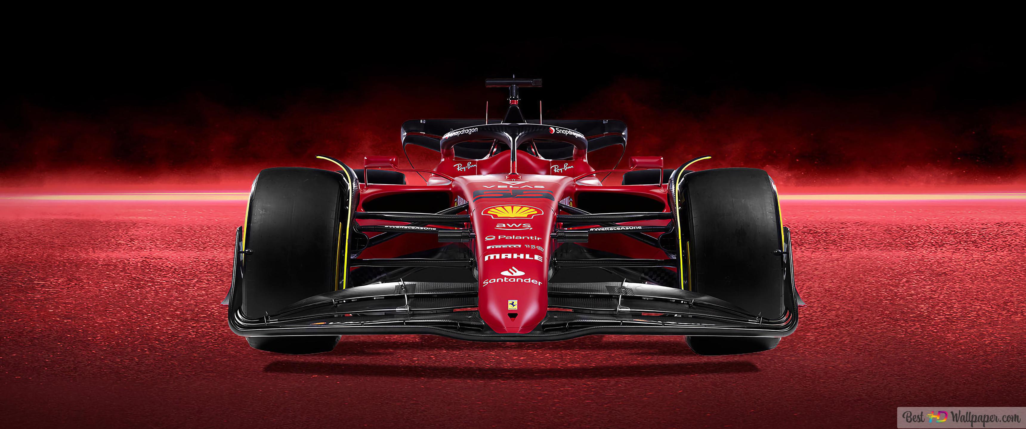 3440x1440 Ferrari F1 75 Formula 1 2022 New Car Front View Red Background 4K Wallpaper Download