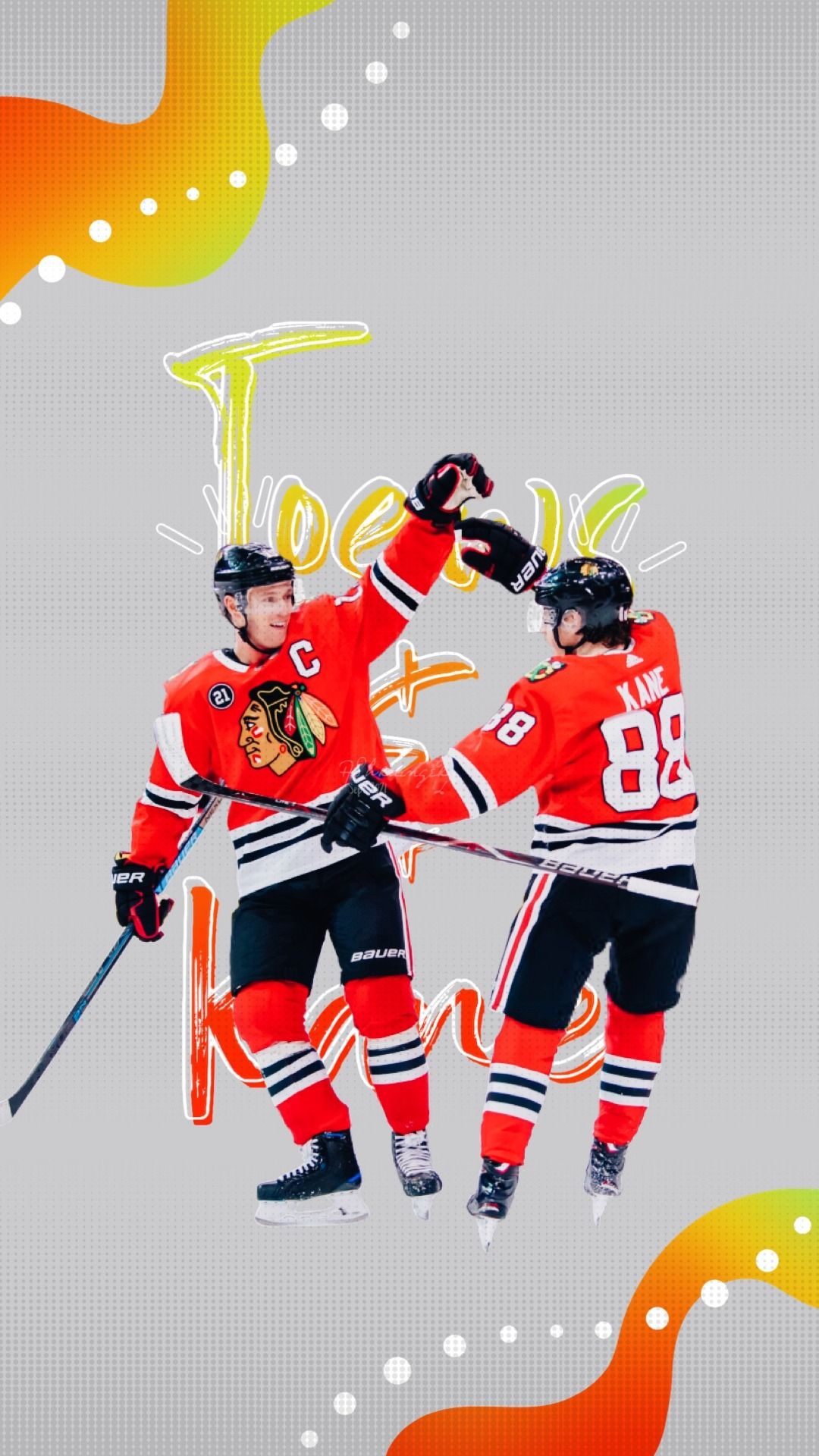 1080x1920 wallpaper • jonathan toews & patrick kane + various styles Requested Credits of the wallpaper' elements and
