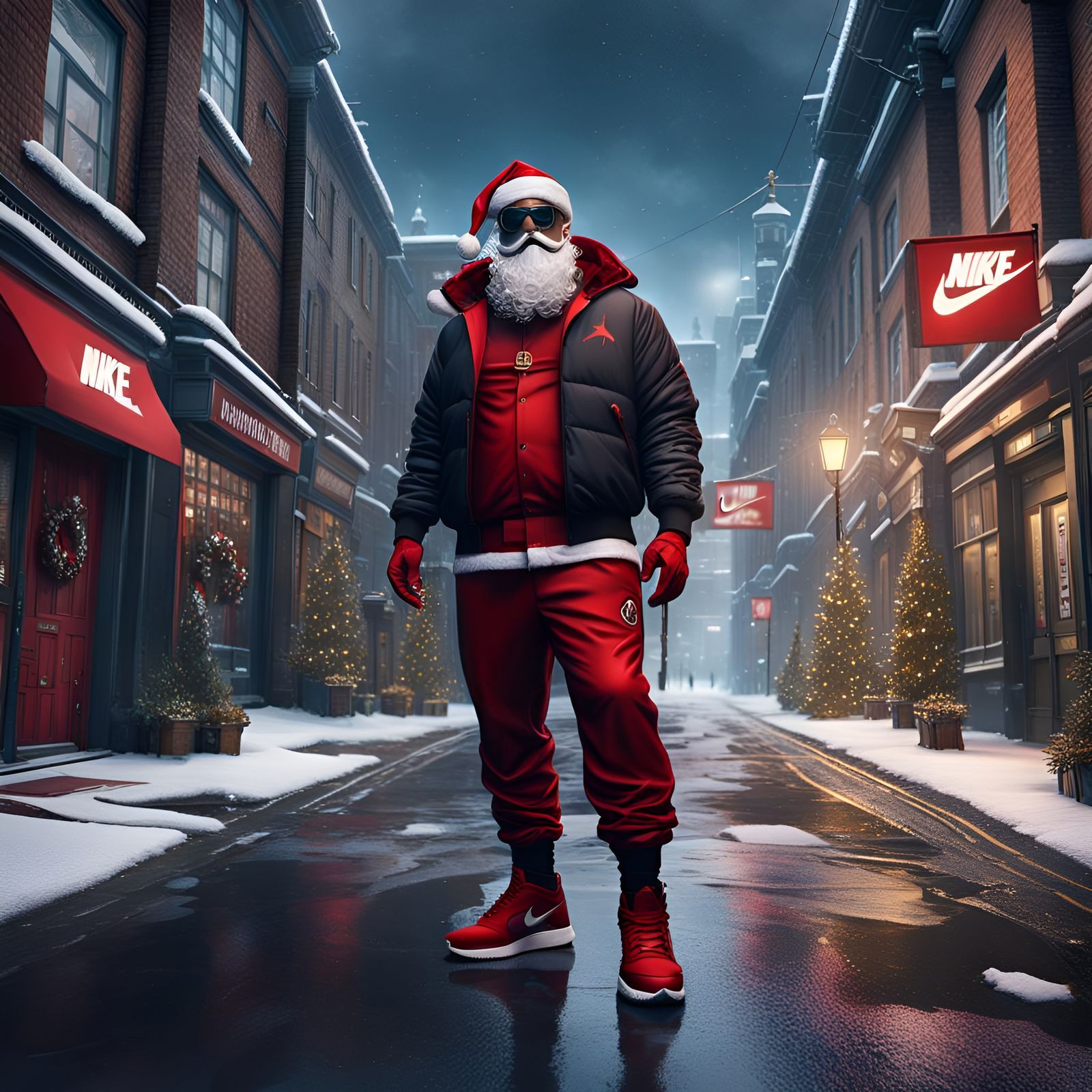 1600x1600 Roadman Santa Claus Gangster Santa Claus in Detailed Ma