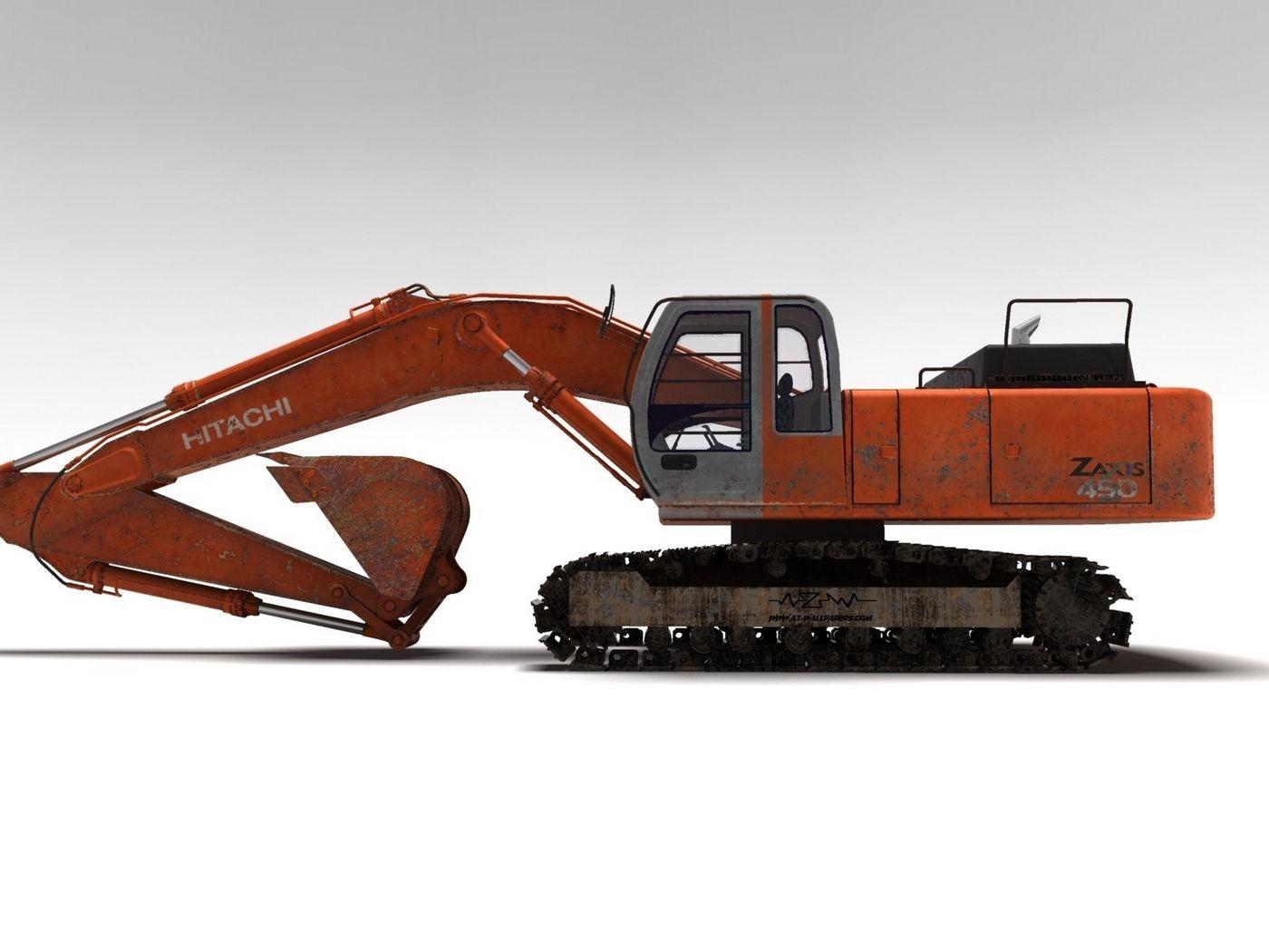 1400x1050 Download wallpaper 1400x1050 hitachi, bulldozer, transport, metal
