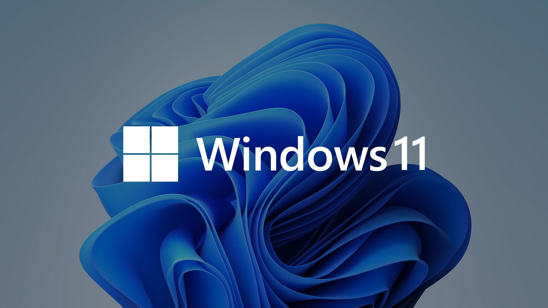 1920x1080 Windows 11 Blue Logo Gray Background HD Windows 11 Wallpaper