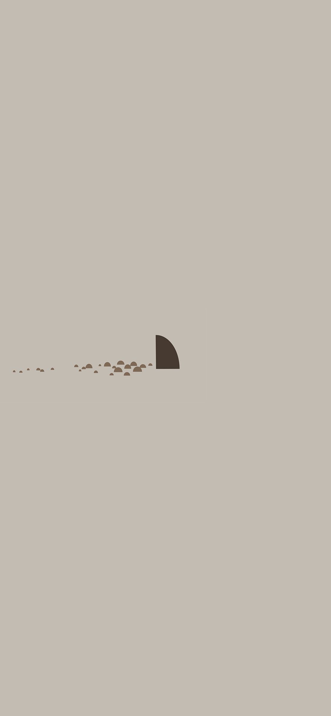1125x2436 iPhone X wallpaper. minimal simple shark sea illust art cute