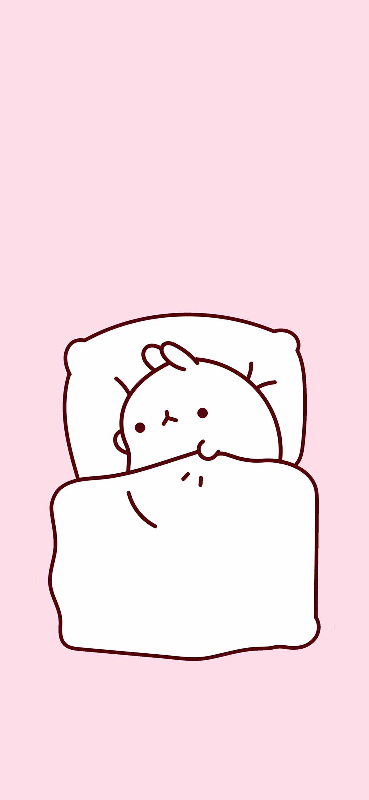 1180x2554 Molang Goes to Sleep Cute Wallpaper HD Wallpaper