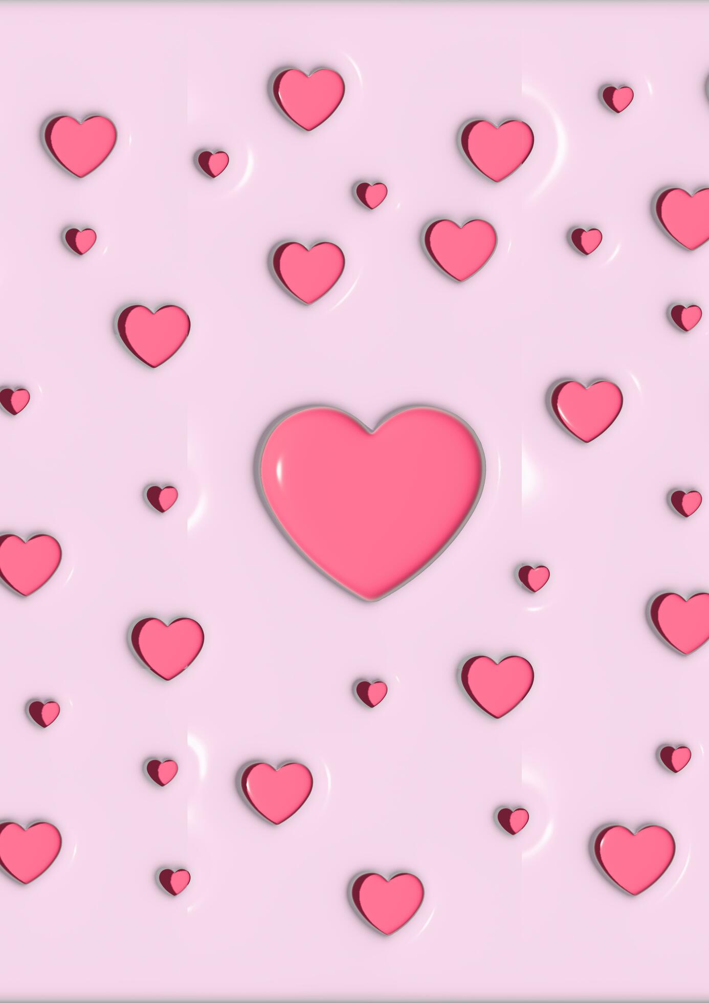 1386x1960 Print Ready 3D Cute Simple Love Background