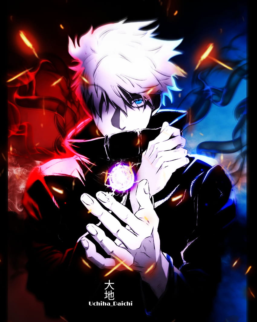 850x1063 Gojo satorou, electric blue, art HD phone wallpaper