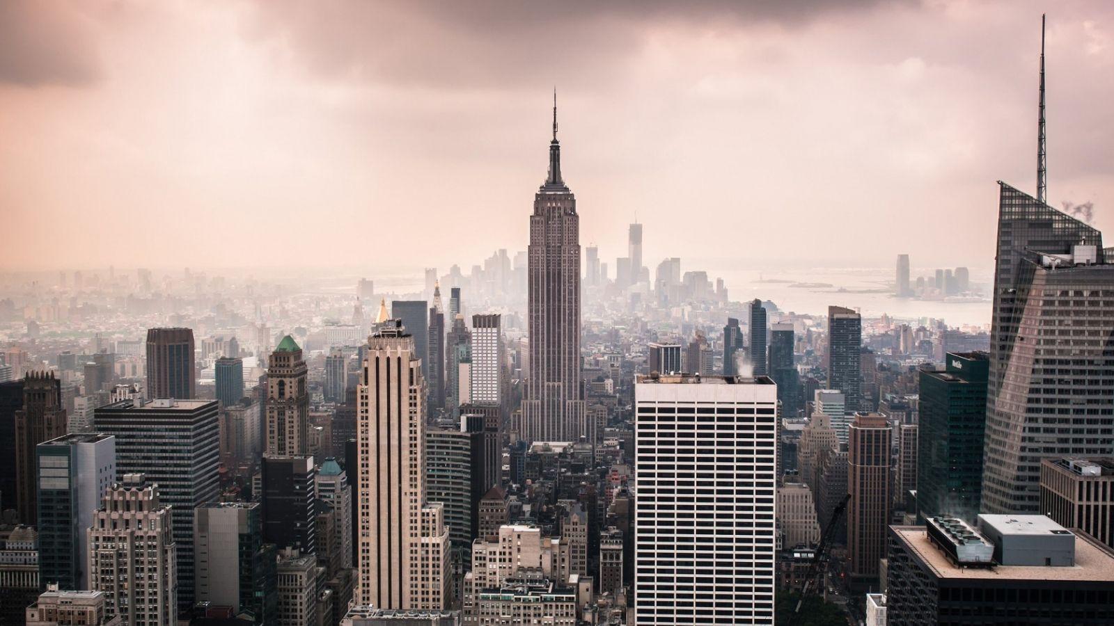 1600x900 Free download new york USA city towers photo skyline vintage HD